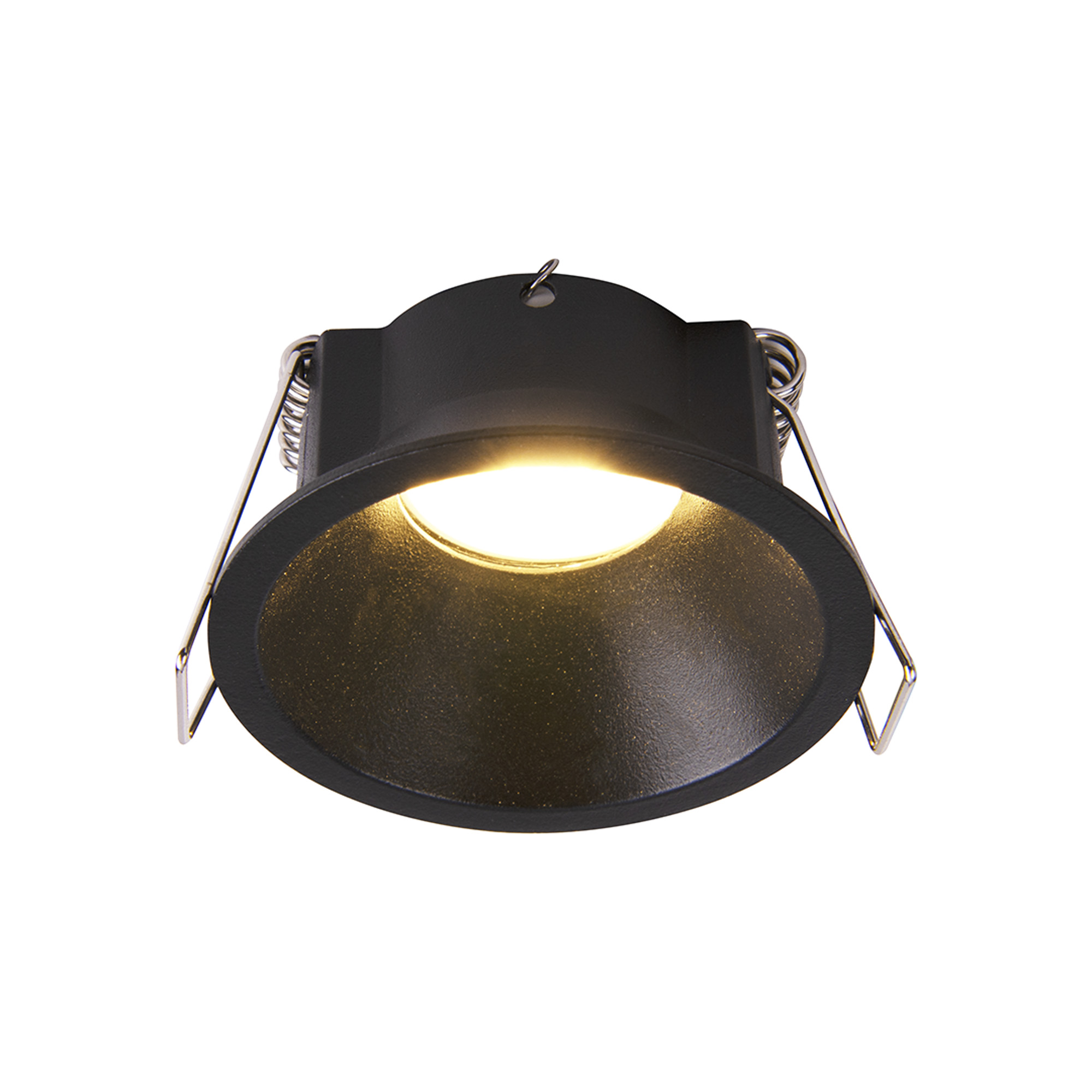 M8661  Kiel Recessed Spotlight 6.6cm, Slim 5mm Trim, 35mm GU10 (Max 8W), IP54, Cut Out 60mm, Black